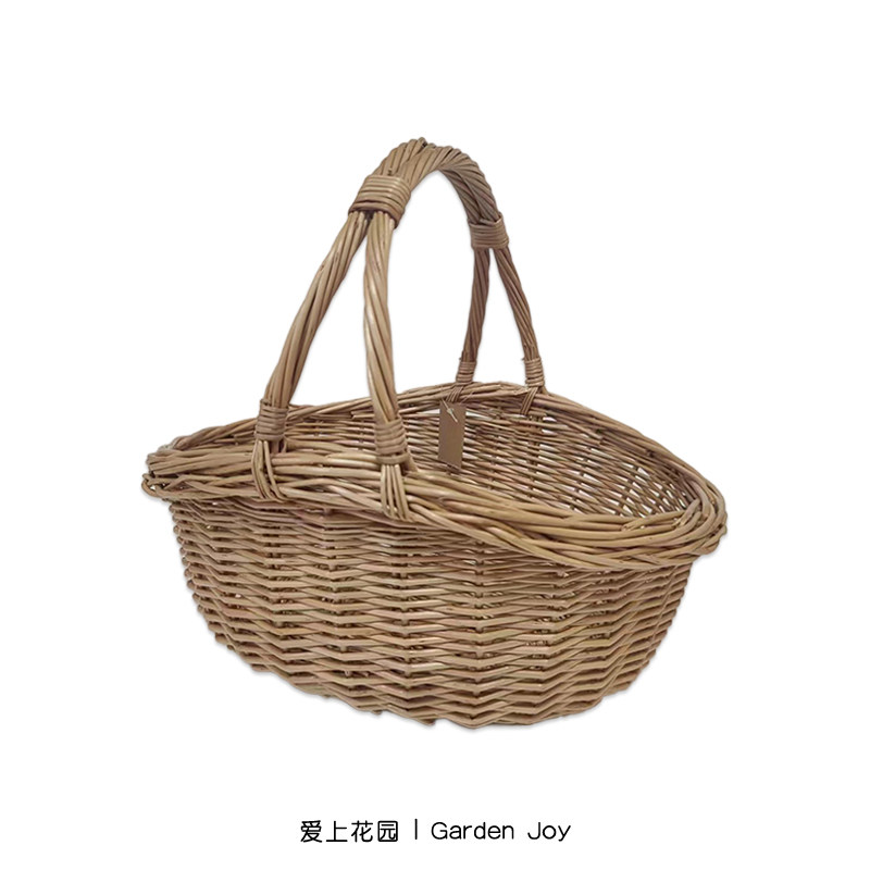 爱上花园丨手工柳编 家居装饰收纳篮提篮 双缠单把椭圆手提篮花篮,鲜花速递/花卉仿真/绿植园艺,花篮,淘宝优惠券,粉丝福利购,淘宝优惠卷