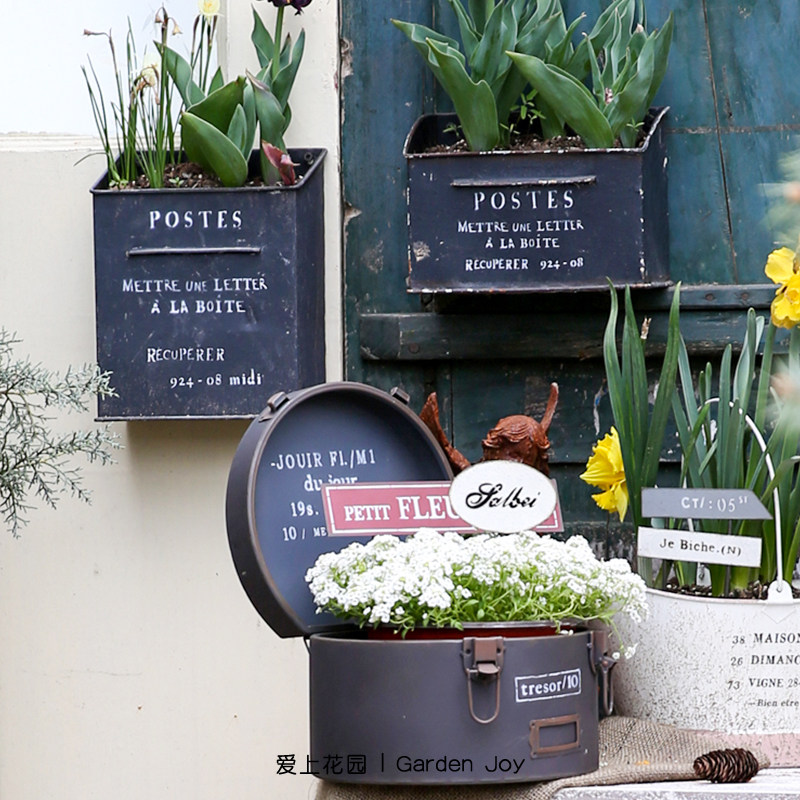 爱上花园|园艺杂货做旧铁艺室内庭院装饰草花套盆铁皮邮箱 88,鲜花速递/花卉仿真/绿植园艺,花盆,淘宝优惠券,粉丝福利购,淘宝优惠卷