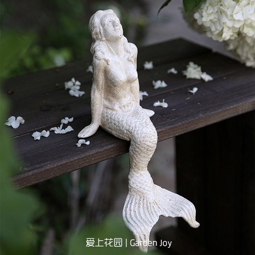 园艺做旧铸铁美人鱼花园装饰摆件