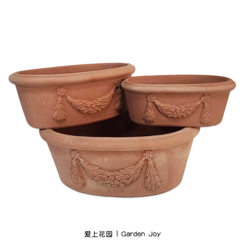 红陶粗糙摆件田园装饰花盆