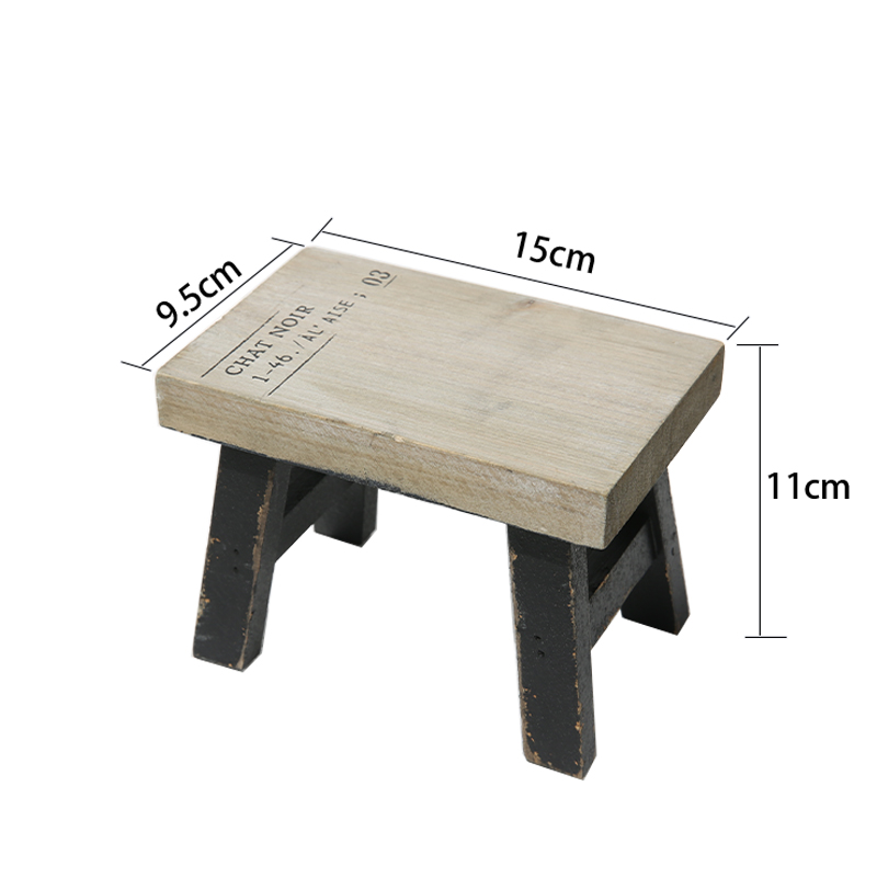 爱上花园实木做旧迷你小板凳花园装饰印字迷你小板凳