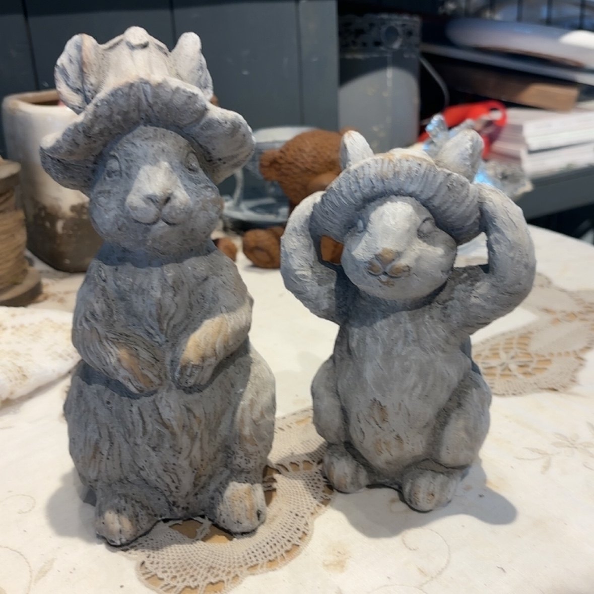 爱上花园杂货花园庭院阳台家居摆件装饰水泥做旧帽子兔,鲜花速递/花卉仿真/绿植园艺,其它园艺用品,淘宝优惠券,粉丝福利购,淘宝优惠卷