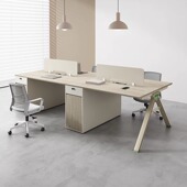 工位办公桌简约现代职员六4人位6卡座办公室家俱四双员工桌椅组合