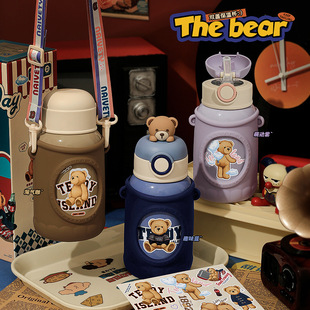 防摔加厚水杯儿童吸管杯保温杯家用316不锈钢杯子大容量防摔升级