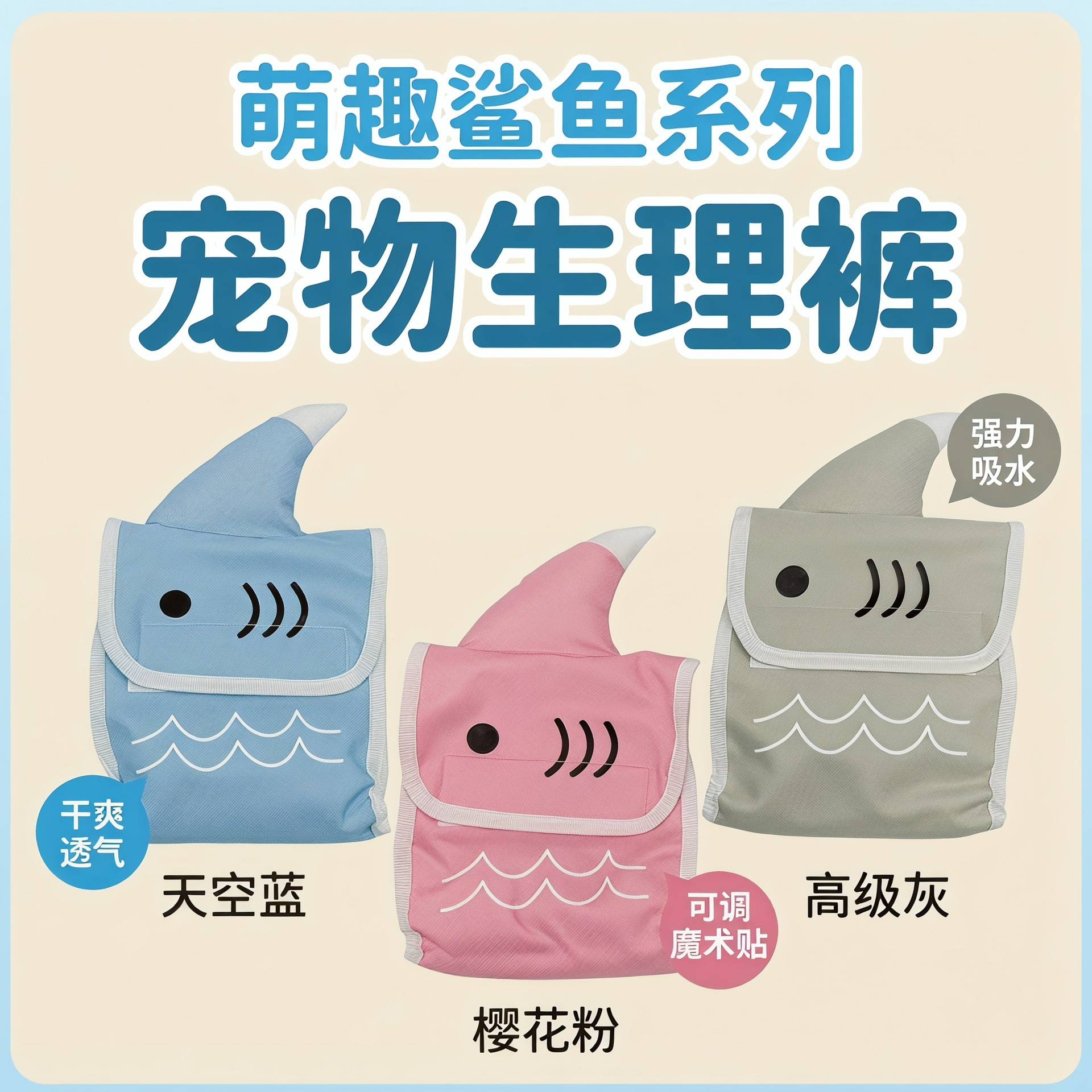 「宠生活」 狗生理裤礼貌带防扰发情防交配宠物内裤柔软舒适可调