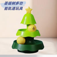 "Pet Life" Christmas Tree Cat Carousel, three-layer track, mint ball, Cat Toy, Rotating bell, Glowing Ball thumbnail 3