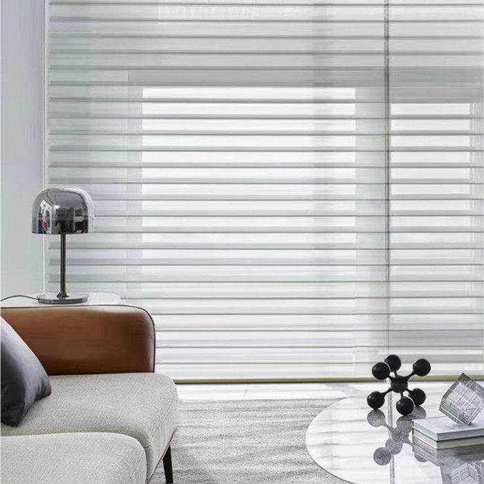 成都定制韩式香格里拉帘柔纱帘电动遮阳遮光防水卧室办公室百叶帘