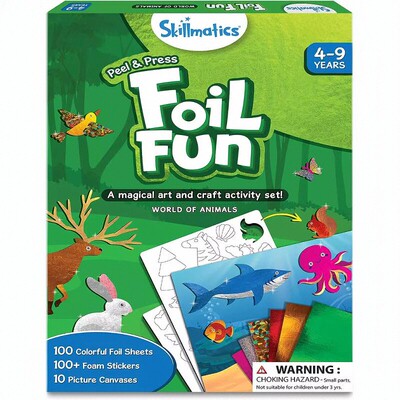 Skillmatics Art & Craft Activity - Foil Fun Animals, No