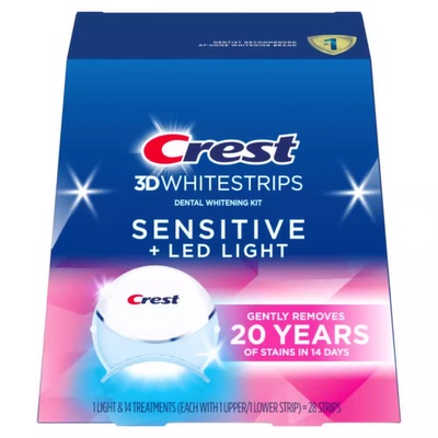 Crest 3D Whitestrips Sensitive & Gentle + LED Light