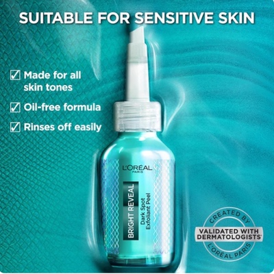LOreal Paris Bright Reveal Dark Spot Exfoliant Peel, 25% A