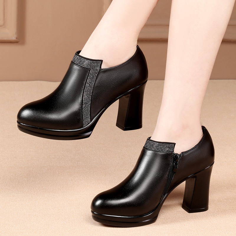 真皮模特旗袍走秀高跟鞋女小皮鞋