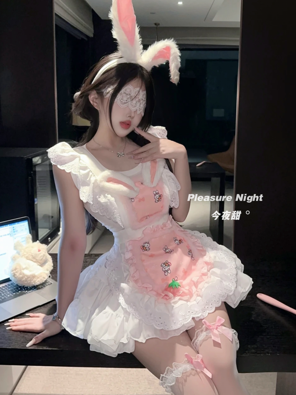 起司厨娘*原创甜美围裙蓬蓬裙套装纯欲兔女郎cos制服情趣约会内衣