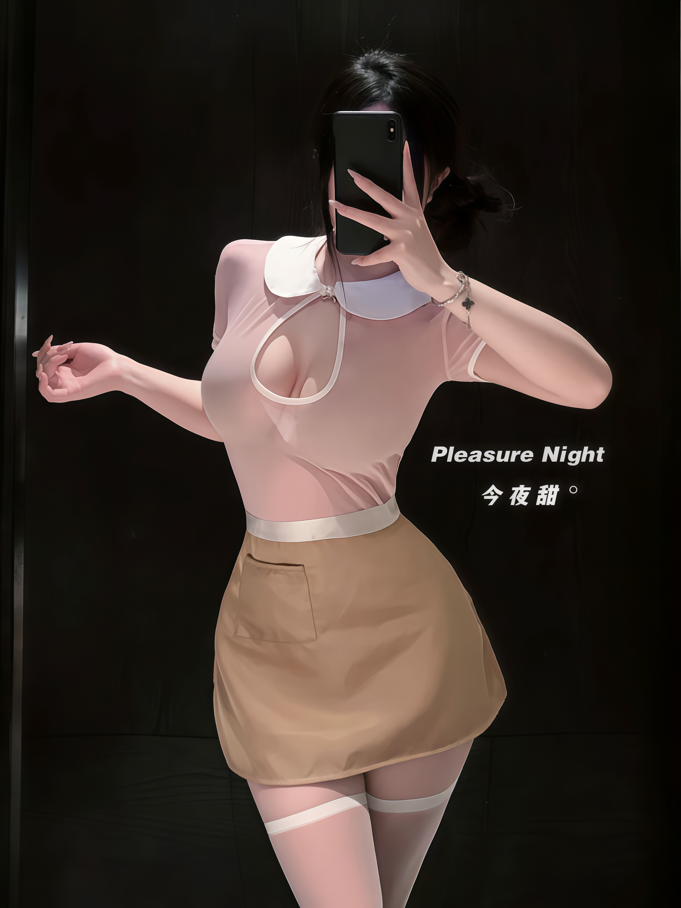 好利来*情调趣味内衣纯欲风女仆透视制服套装床上免脱睡衣女qqny
