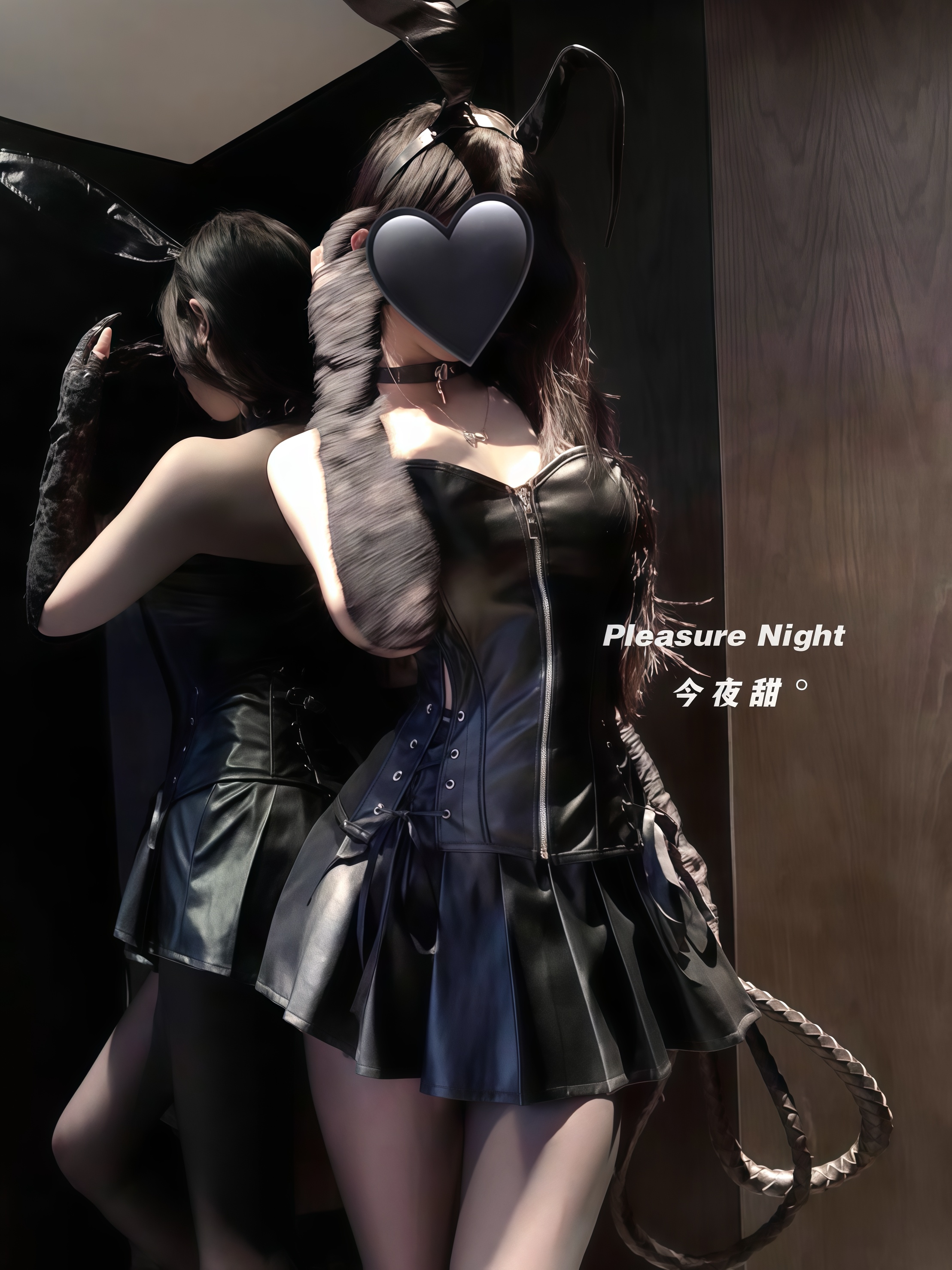 狩猎*性感辣妹女王PU皮裙兔子装cos兔女郎角色扮演万圣节制服套装