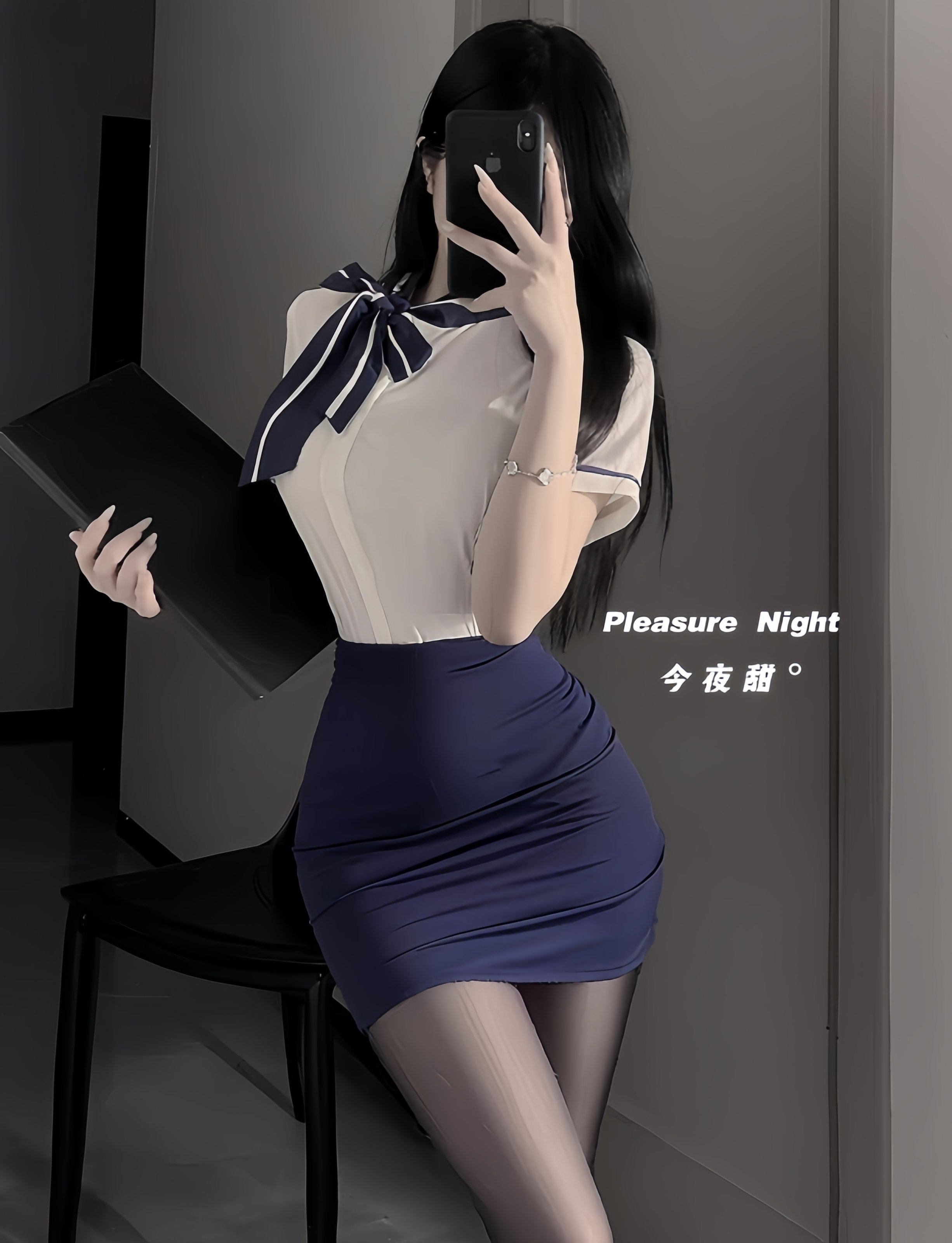心动航线*性感空姐秘书制服纯欲风包臀裙情调趣套装qqny诱惑内衣
