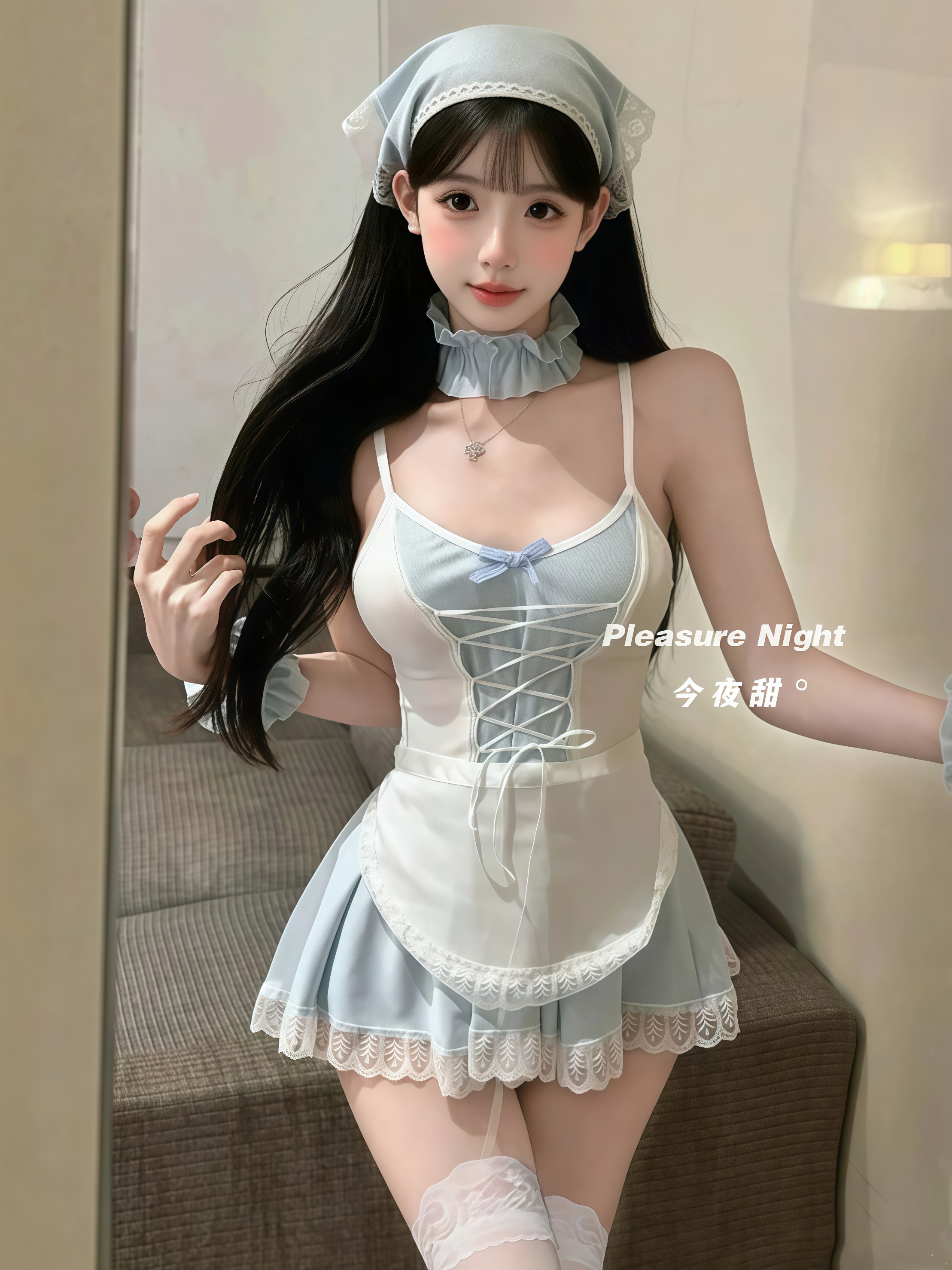 邻家少女*性感睡衣女纯欲风蕾丝吊带睡裙女仆制服装火辣内衣诱惑