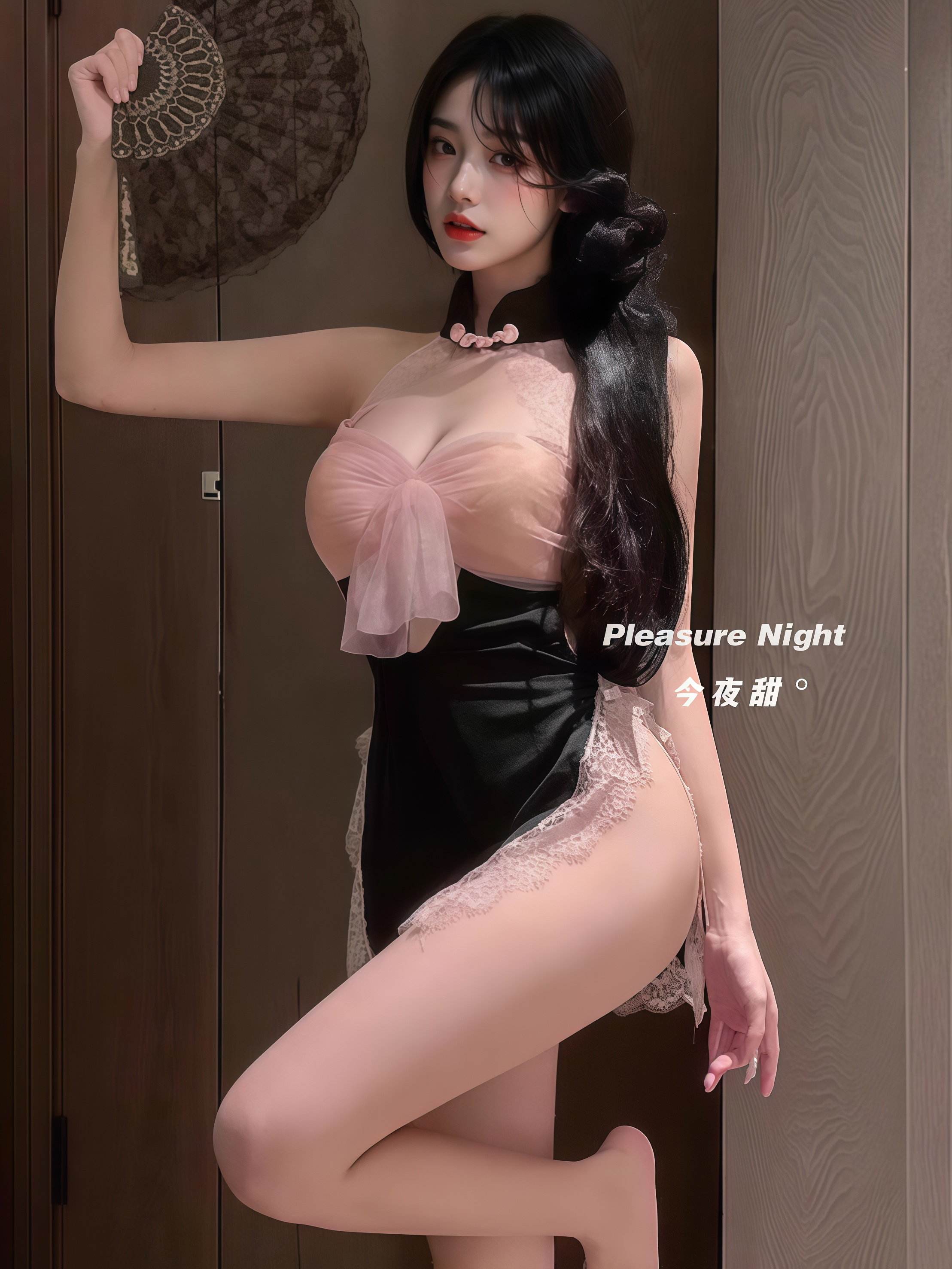 粉黛佳人*性感纯欲睡衣女情趣诱惑睡裙挂脖露背网纱旗袍内衣qqny