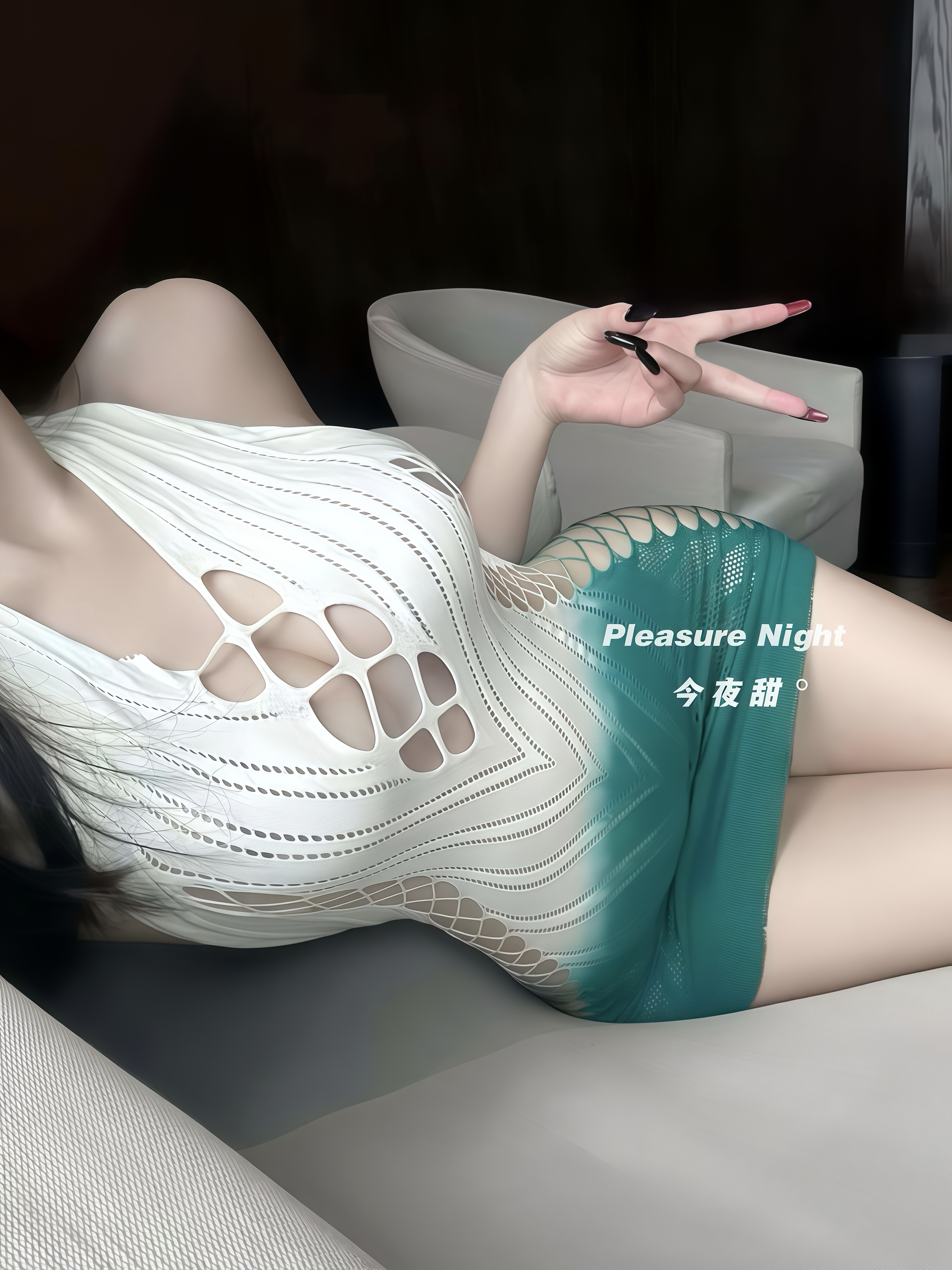 今夜甜*辣妹性感夜店深V镂空透视包臀裙情调制服连衣裙qqny网内衣