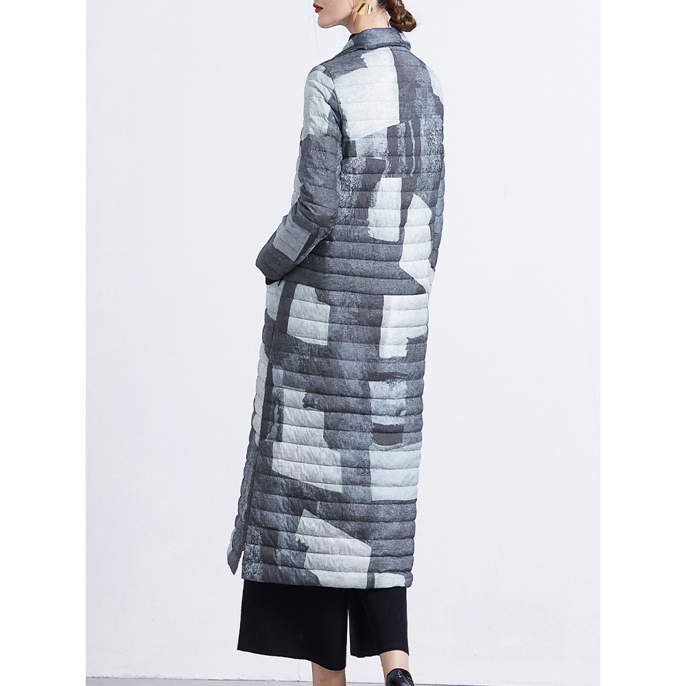 轻薄白鸭绒中长款羽绒服外套显瘦