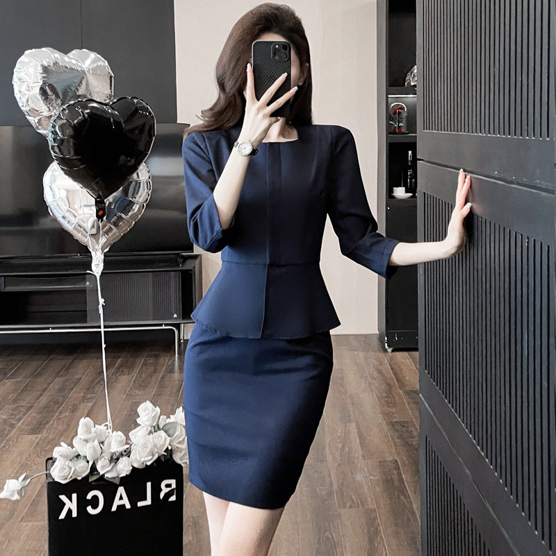 包邮职场小西装外套女职业装中袖西服气质名媛高级感美容师工作服