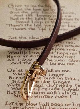 olddress复古百搭真皮腰带黑色牛皮细腰带简约搭配装饰裙子裤袋女