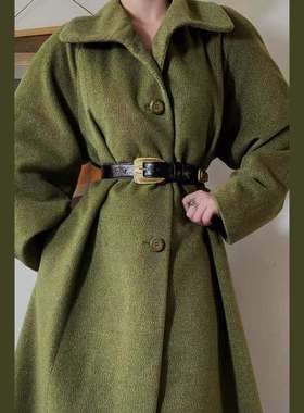 三所vintage复古鳄鱼纹配饰装饰百搭ins风大金扣女士腰带女皮带女