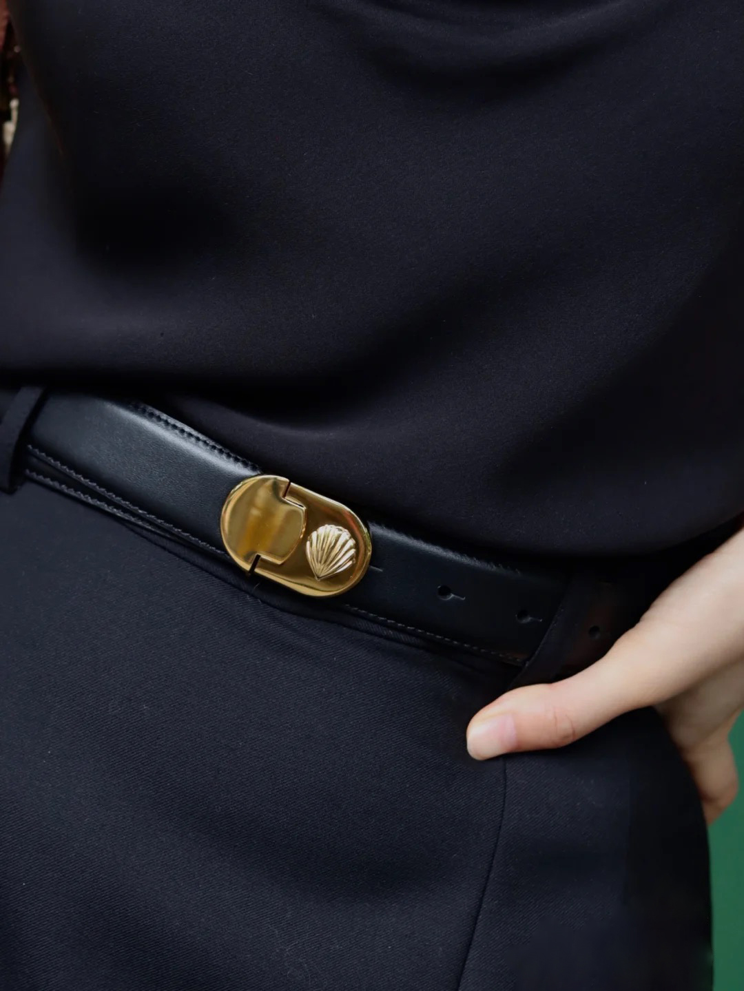 大酒明明miroment贝壳扣宽腰带