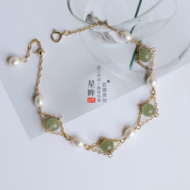 手链匠趣天然和田玉原创设计女