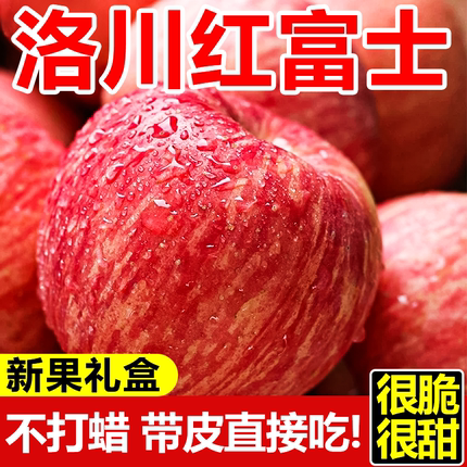 正宗陕西洛川苹果水果新鲜当季整箱红富士冰糖心脆甜10斤包邮礼盒