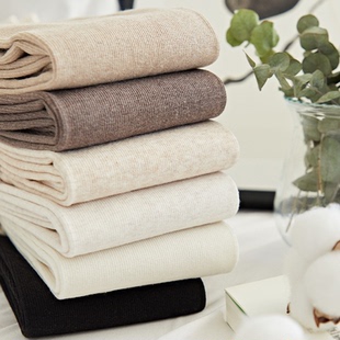 踩脚纯棉打底裤 袜薄绒竖条中厚燕麦色加绒 女连脚春秋外穿针织连裤