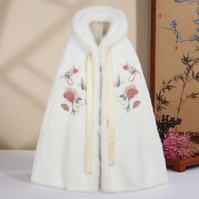 原创汉服女童斗篷披风外套冬款