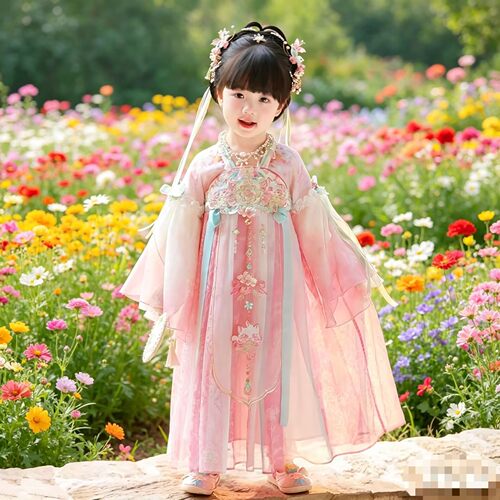 女童汉服仙女风刺绣长袖春秋