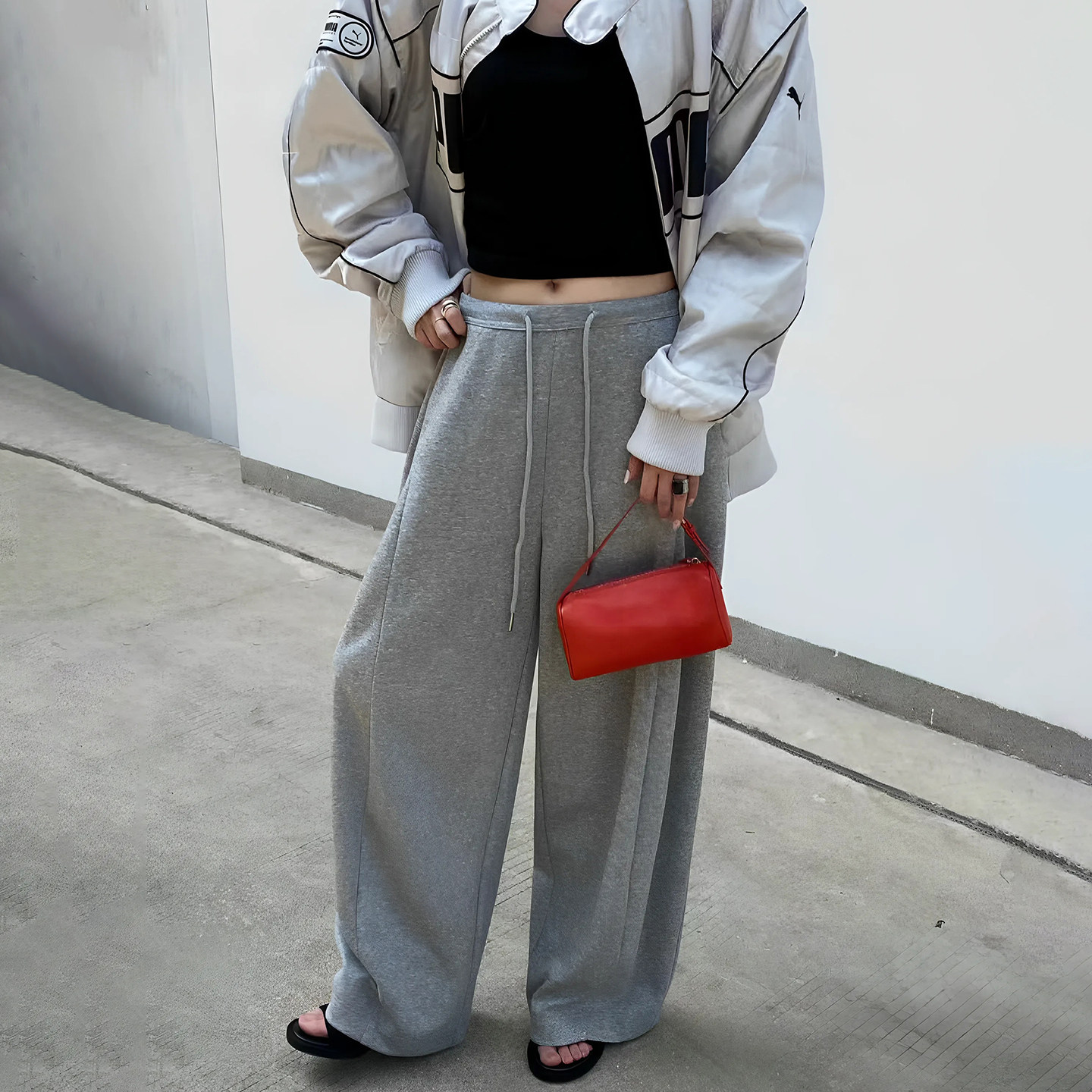 欧洲站运动卫裤女2025年秋季新款高腰显瘦宽松休闲百搭阔腿长裤潮,女装/女士精品,卫裤,淘宝优惠券,粉丝福利购,淘宝优惠卷