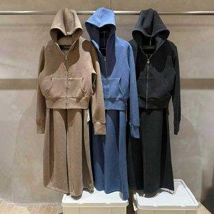 欧洲站休闲风连帽卫衣套装女2026年秋季两件套宽松显瘦运动套装潮