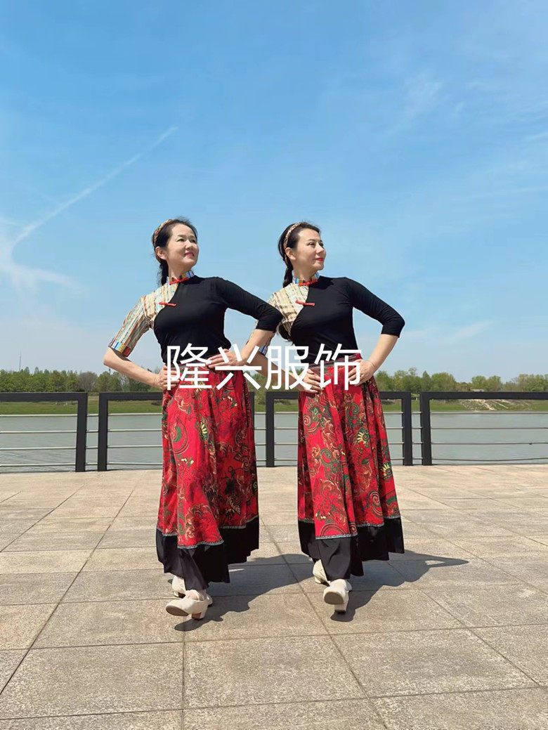 花与影新舞我的玫瑰卓玛拉新款藏族舞蹈服少数民族半身裙广场舞服