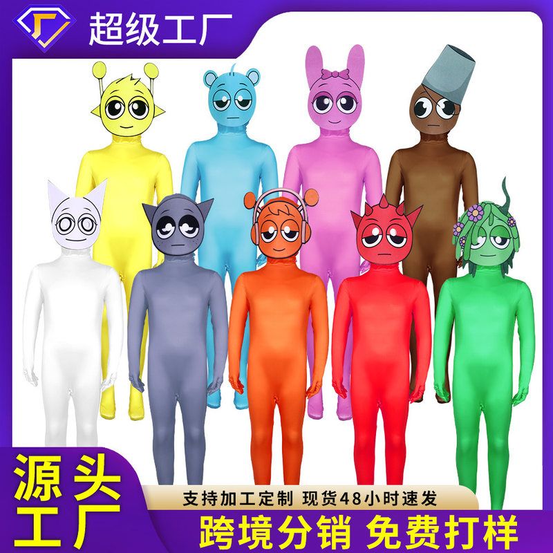 亚马逊跨境新品Sprunki Incredibox节奏盒子cos服装游戏紧身衣