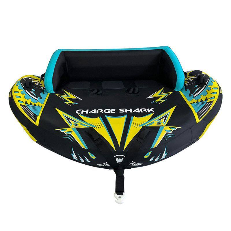 三人水上拖拉工厂直销水上充气沙发材质加厚PVC耐用滑水圈