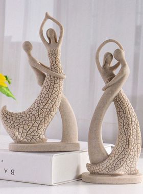 欧式人物砂岩情侣家居摆件客厅装饰品情人节礼物树脂工艺品批发