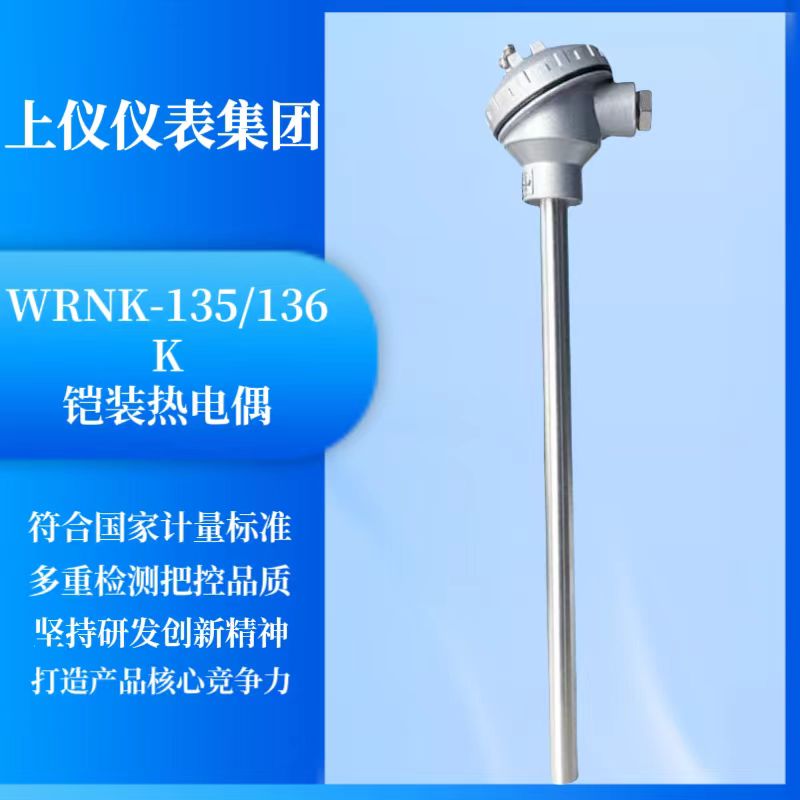 上海仪表铠装热电偶WRNK-136/138 L=1250mm0-1000度K型温度传感器 五金/工具 热电偶 原图主图