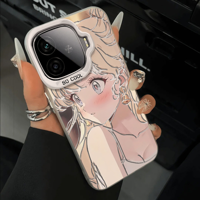 适用iQOOZ9手机壳iqooz10turbo新款vivo美少女爱酷iqo00超薄Z8x防摔彩银iqooz7/z5卡通z1高级感z9x大孔保护套