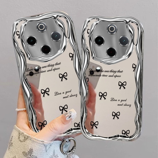 适用vivoY300Pro手机壳新款y300/y300t黑色蝴蝶结vivo电镀奶油壳y300pro+全包防摔y300i系列5G推荐GT女保护套