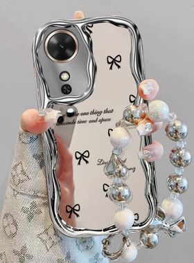 适用荣耀畅玩60手机壳Honor新款畅玩60plus黑色蝴蝶结NIC一AN00电镀奶油壳60m全包防摔简约好看5G女保护套