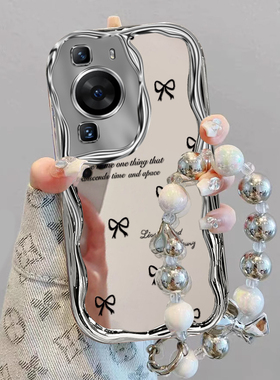 适用华为P60手机壳新款P60Art黑色蝴蝶结p60pro电镀奶油壳LNA—AL00全包防摔pro简约推荐高级感5G女软保护套