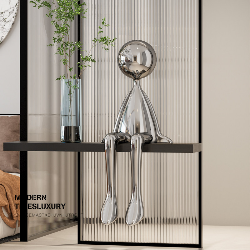 现代简约人物坐姿大摆件艺术雕塑样板房玄关过道大堂楼梯转角装饰,家居饰品,装饰摆件,淘宝优惠券,粉丝福利购,淘宝优惠卷