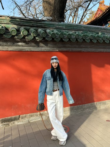 张张心2025秋季新款复古水洗翻领短款牛仔夹克短外套女韩版洋气女