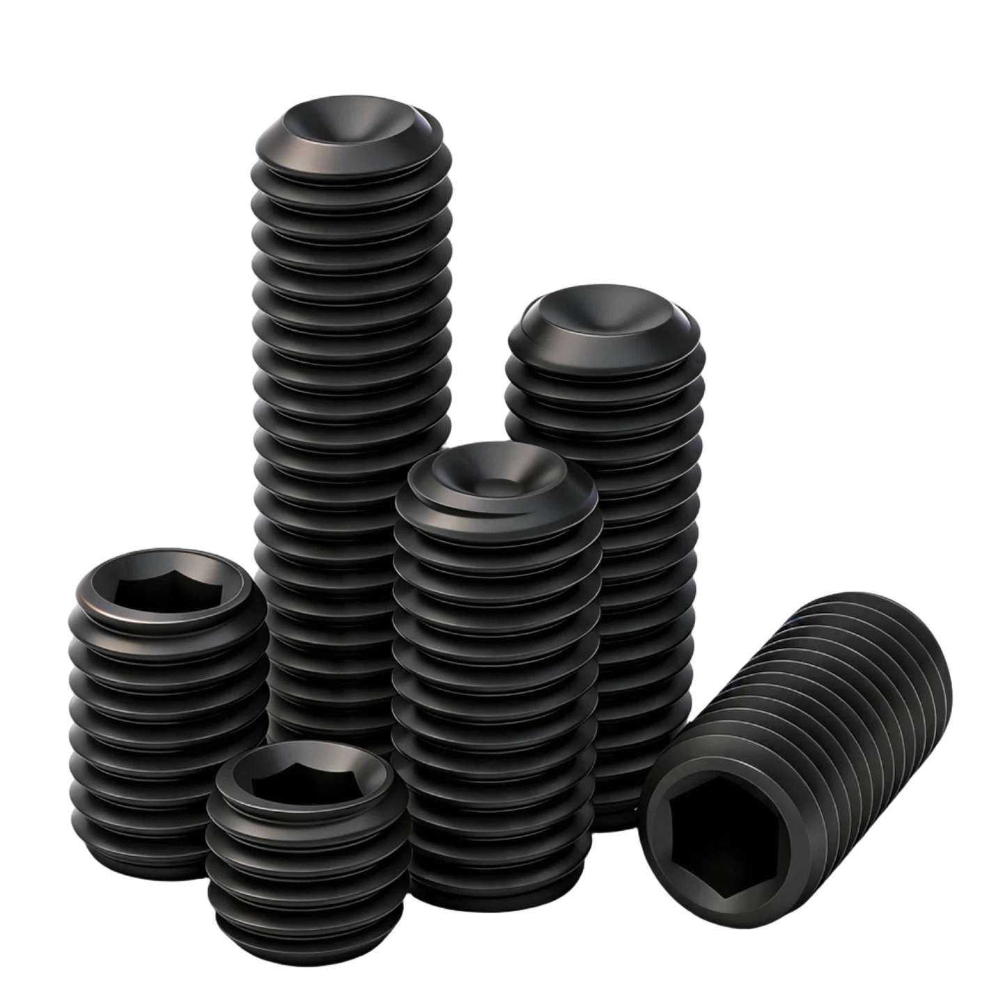 12.9级M6M8M10内六角无头螺丝凹端紧定螺钉机米顶丝M12M16M182024