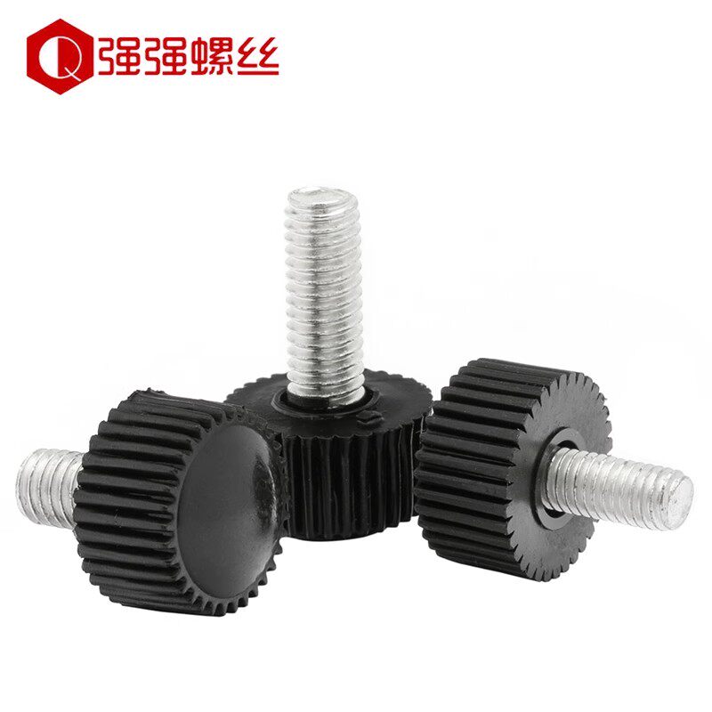 滚花把手螺钉杆塑胶圆形螺栓胶头手拧螺丝圆头塑料手柄可调节手扭