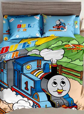 全棉卡通儿童床品四件套 thomas火车托马斯绿色森林