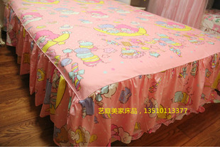 全棉卡通little twinstars双子星小双星床裙  粉玉色圆点月亮订做