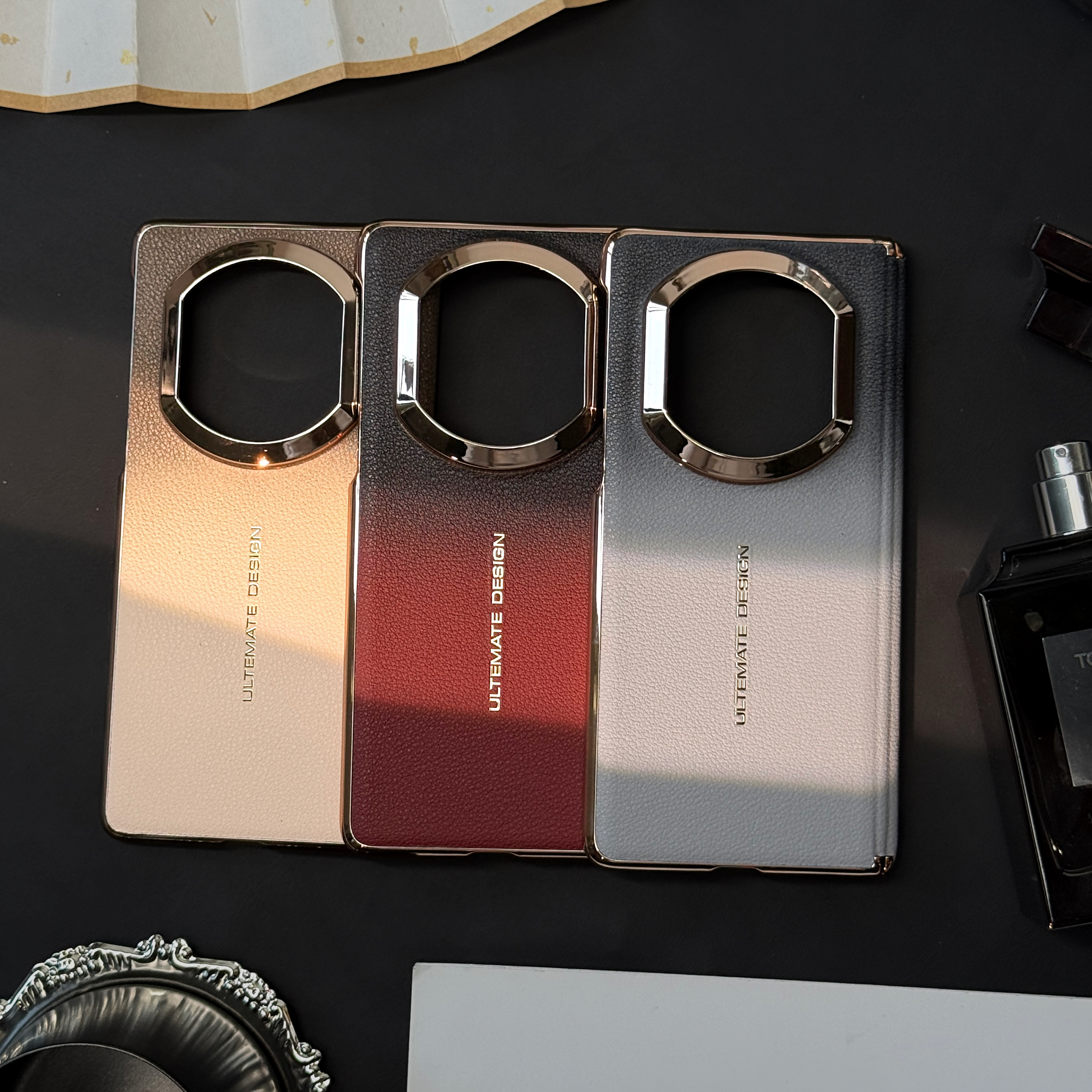 MateX7渐变头层牛皮折叠防摔壳